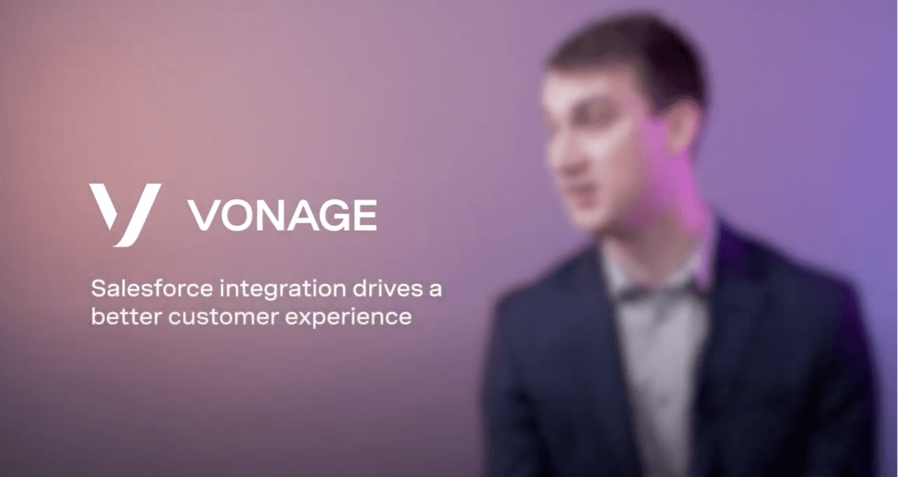 Image fixe représentant le logo Vonage et l'icône du bouton de lecture vidéo ; ouvre le lecteur vidéo YouTube dans la même fenêtre
